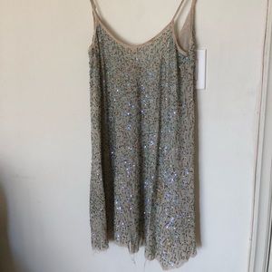 All Saints spaghetti dress sequin embellished
